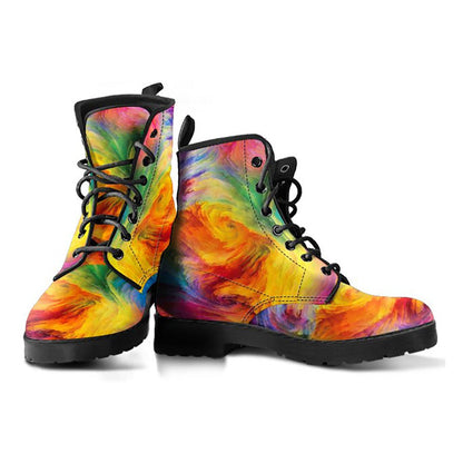 Rainbow Abstract Art Printed Boots