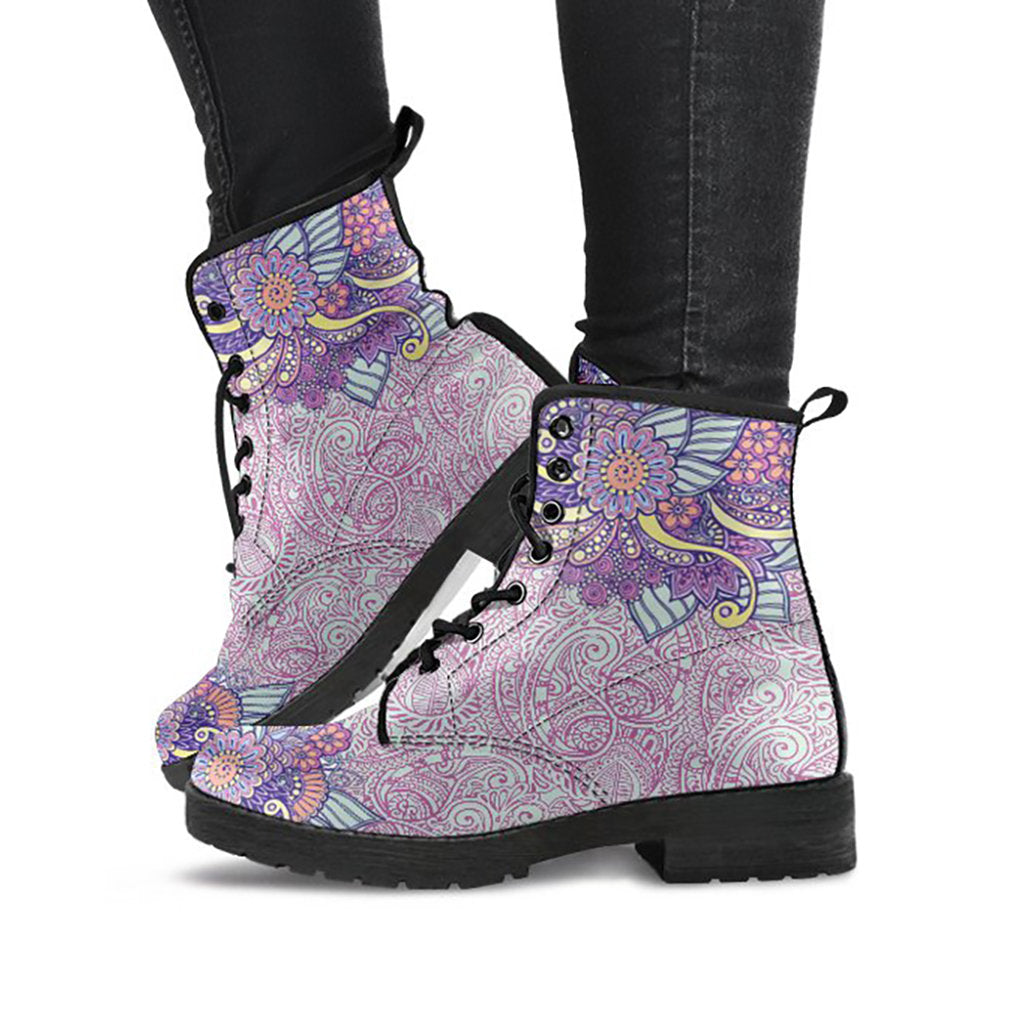 Pink Henna Decor Womens Boots