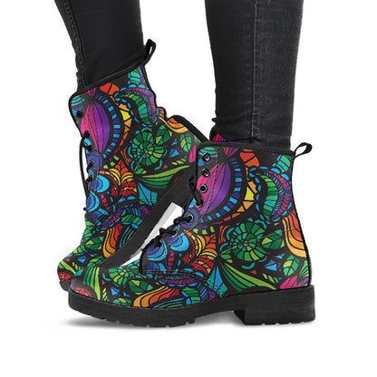Colorful Mosaic Flower Womens Boots
