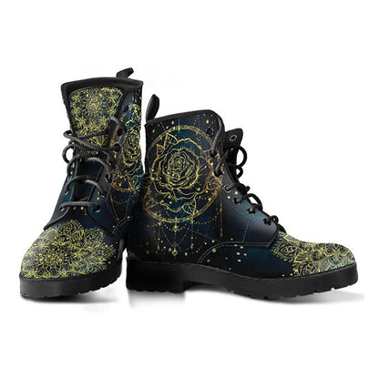 Gold Rose Mandala Womens Boots