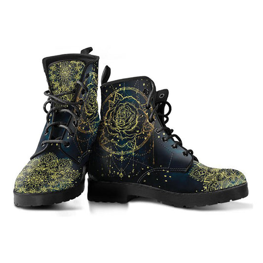 Gold Rose Mandala Womens Boots
