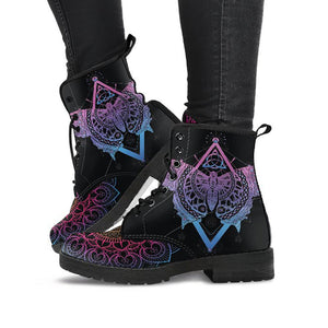 Pink Spiritual Butterfly Mandala Women's Printed Boots
