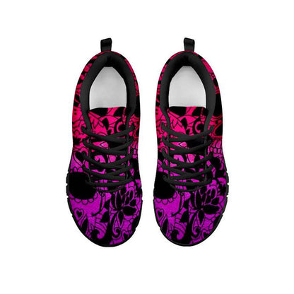 Red & Pink Heart Skulls Sneakers