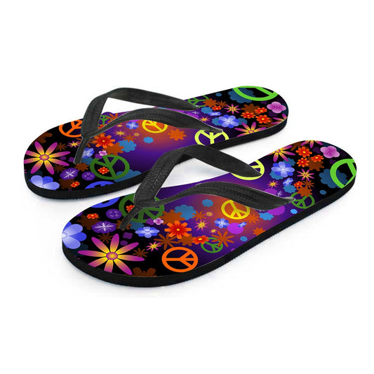 Colorful Peace Signs Flip Flops