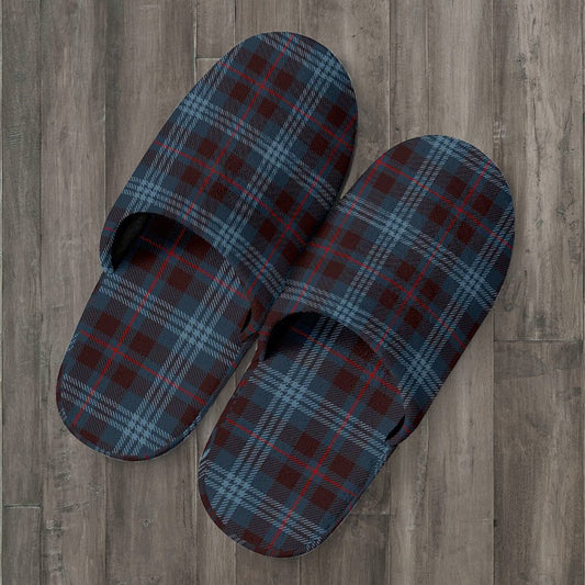 Blue Plaid Slippers