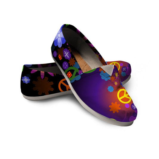 Colorful Peace Signs Casual Shoes