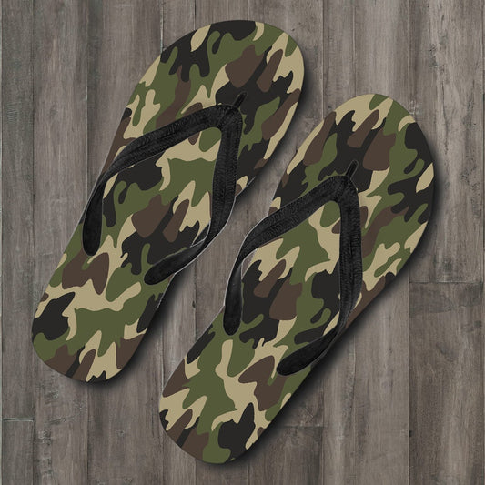 Army Green Camouflage Flip Flops