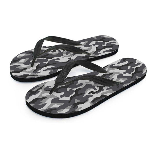 Grey Camouflage Flip Flops