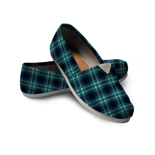 Green Plaid Casual Shoes