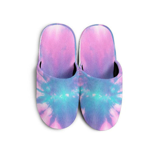 Pink & Blue Tie Dye Slippers