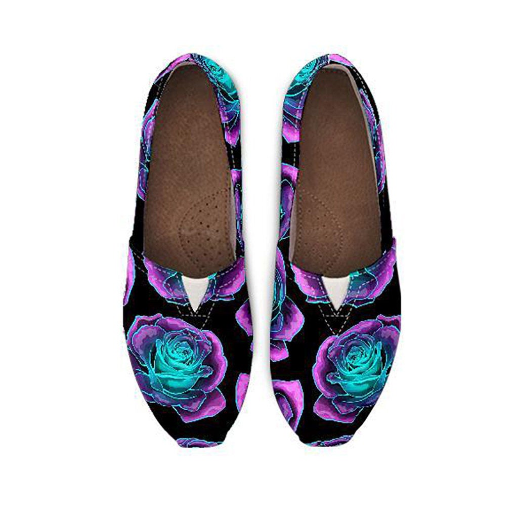 Neon Pink Roses Casual Shoes