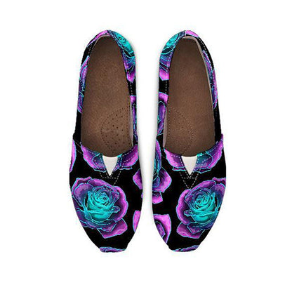Neon Pink Roses Casual Shoes