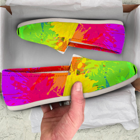 Colorful Paint Splatter Casual Shoes