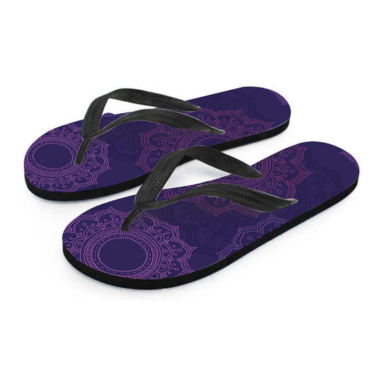 Purple Mandalas Flip Flops