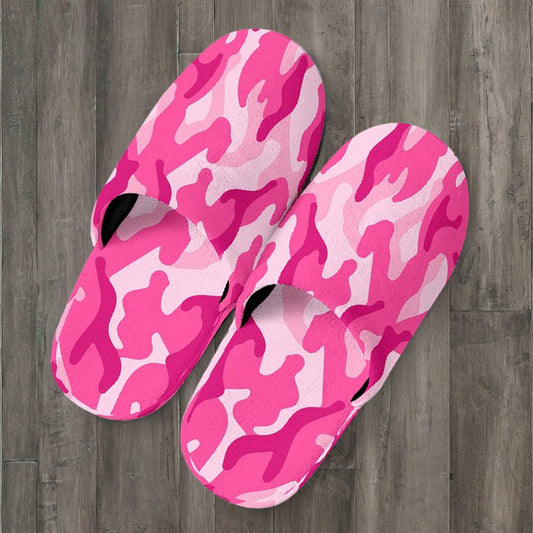 Pink Camouflage Slippers