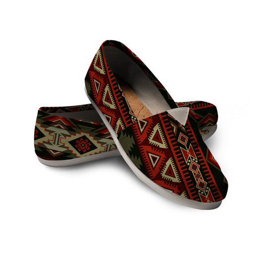 Red & Brown Boho Aztec Casual Shoes