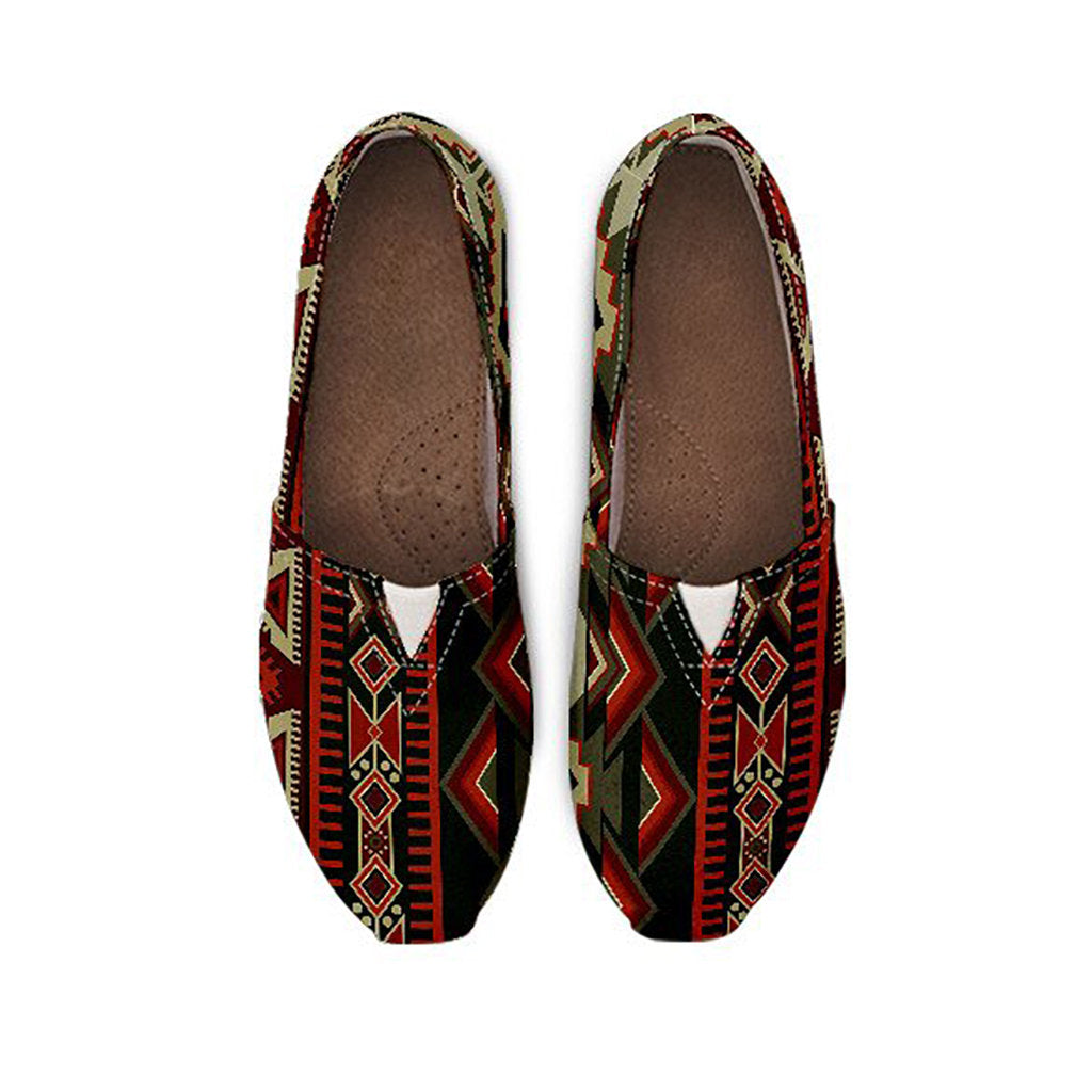 Red & Brown Boho Aztec Casual Shoes