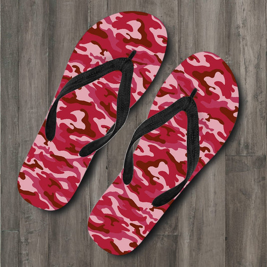 Red Camouflage Flip Flops