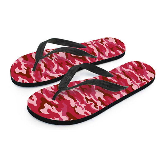 Red Camouflage Flip Flops