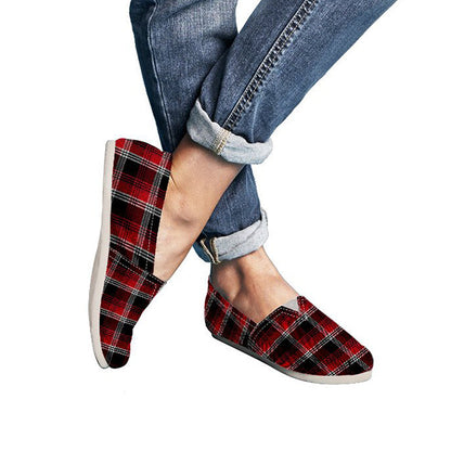 Red Plaid Casual Shoes