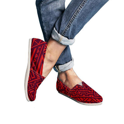 Red Tribal Polynesian Casual Shoes