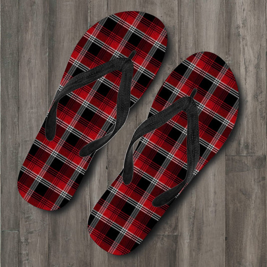 Red Plaid Flip Flops