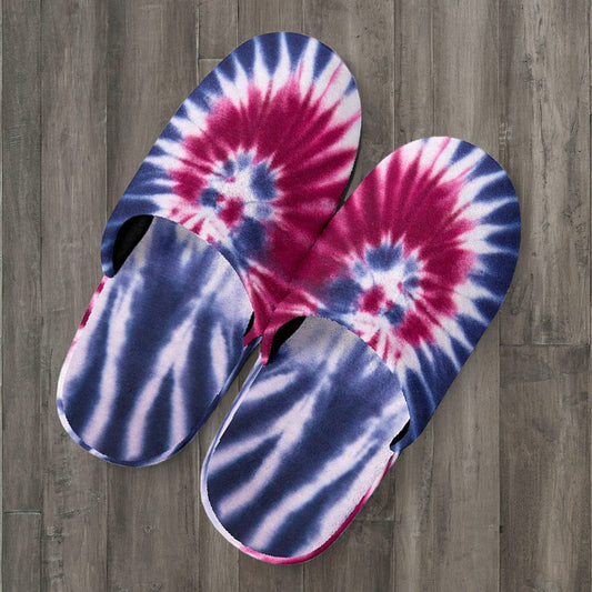 Red, White & Blue Tie Dye Slippers