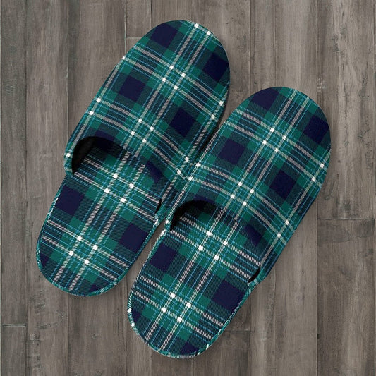 Green Plaid Slippers