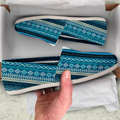 Teal Boho Stripes Decor Casual Shoes