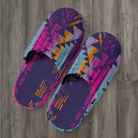 Colorful Boho Aztec Streaks Slippers