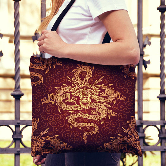 Red Dragon Canvas Tote Bag