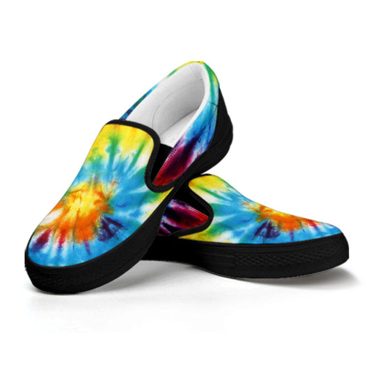 Colorful Tie Dye Abstract Art Slip On Shoes