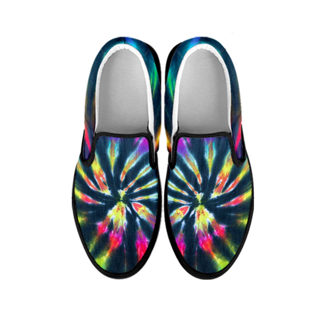 Colorful neon Tie Dye Print Slip On Shoes
