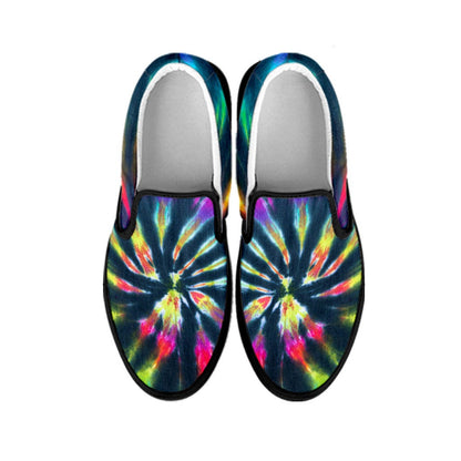 Colorful neon Tie Dye Print Slip On Shoes