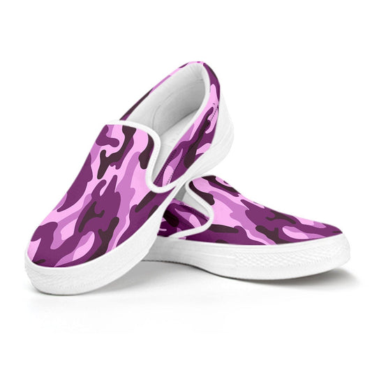 Purple Camouflage Slip On Shoes