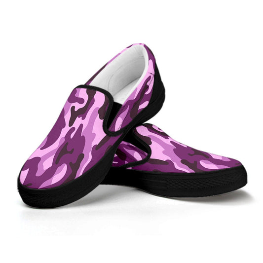 Purple Camouflage Slip On Shoes