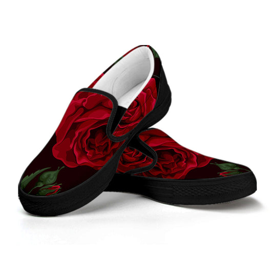 Red Roses Slip On Shoes