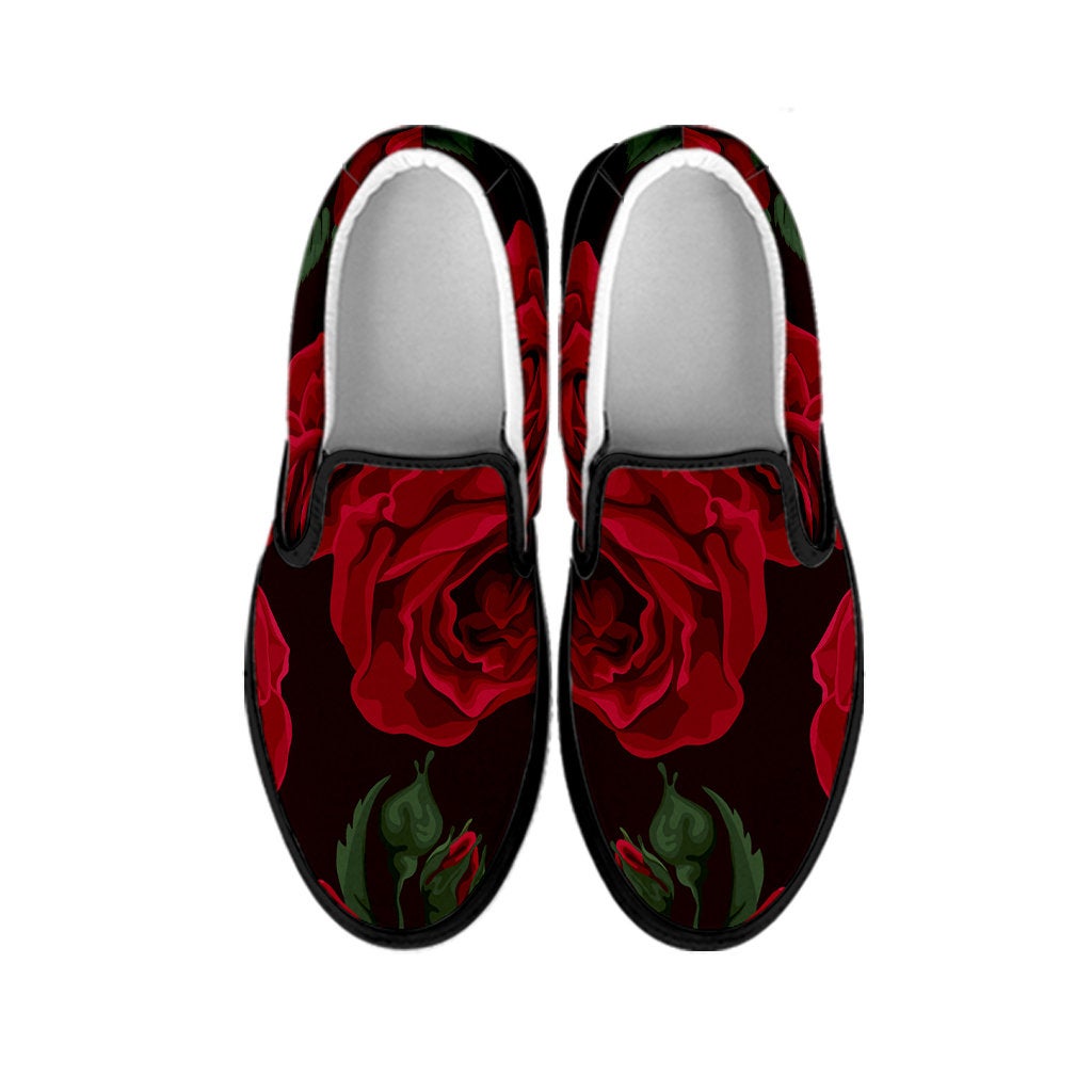 Red Roses Slip On Shoes