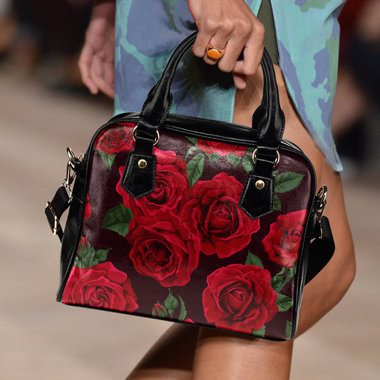 Red Roses Shoulder Handbag