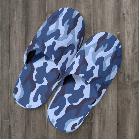 Blue Camouflage Slippers