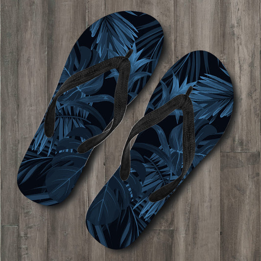 Dark Leaves Flip Flops