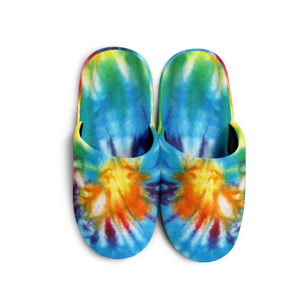 Colorful Tie Dye Abstract Art Slippers