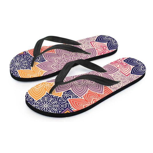 Colorful Floral Mandalas Flip Flops