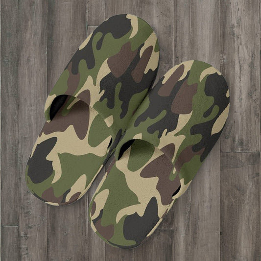 Army Green Camouflage Slippers