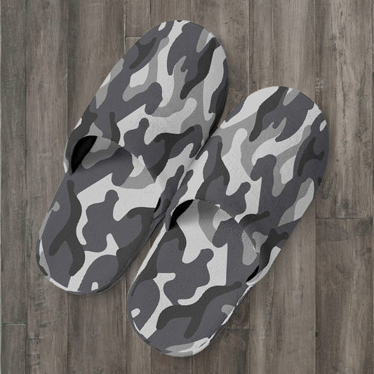 Grey Camouflage Slippers