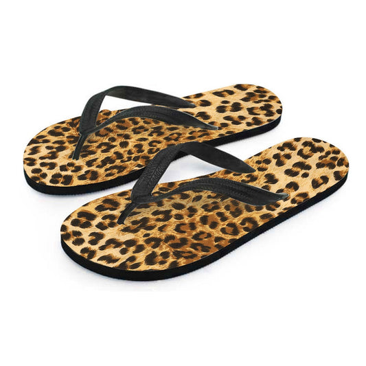 Leopard Print Flip Flops