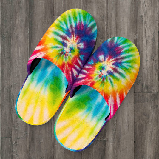 Colorful Tie Dye Spiral Slippers