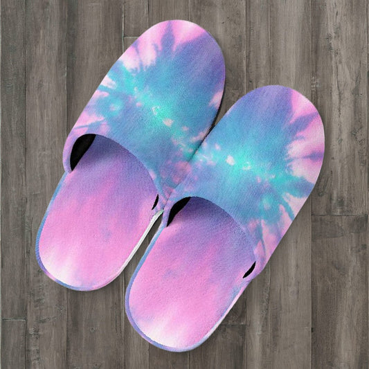 Pink & Blue Tie Dye Slippers