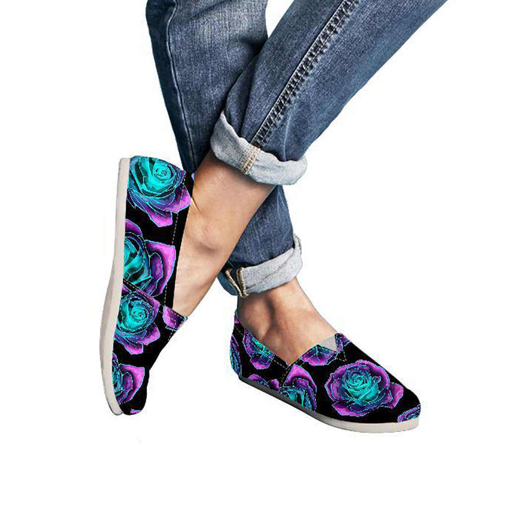 Neon Pink Roses Casual Shoes