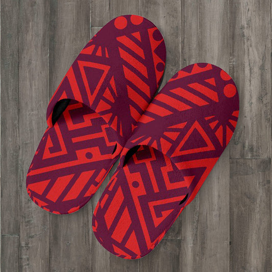 Red Tribal Polynesian Slippers